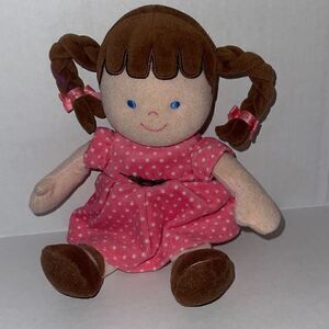 Carter’s Brown Pig Tails Polka dot dress 9” babydoll Lovey Doll